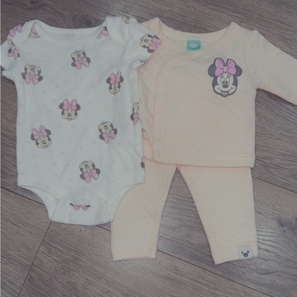 Disney Pink Minnie Mouse Two-Piece Bodysuit & Pant Set